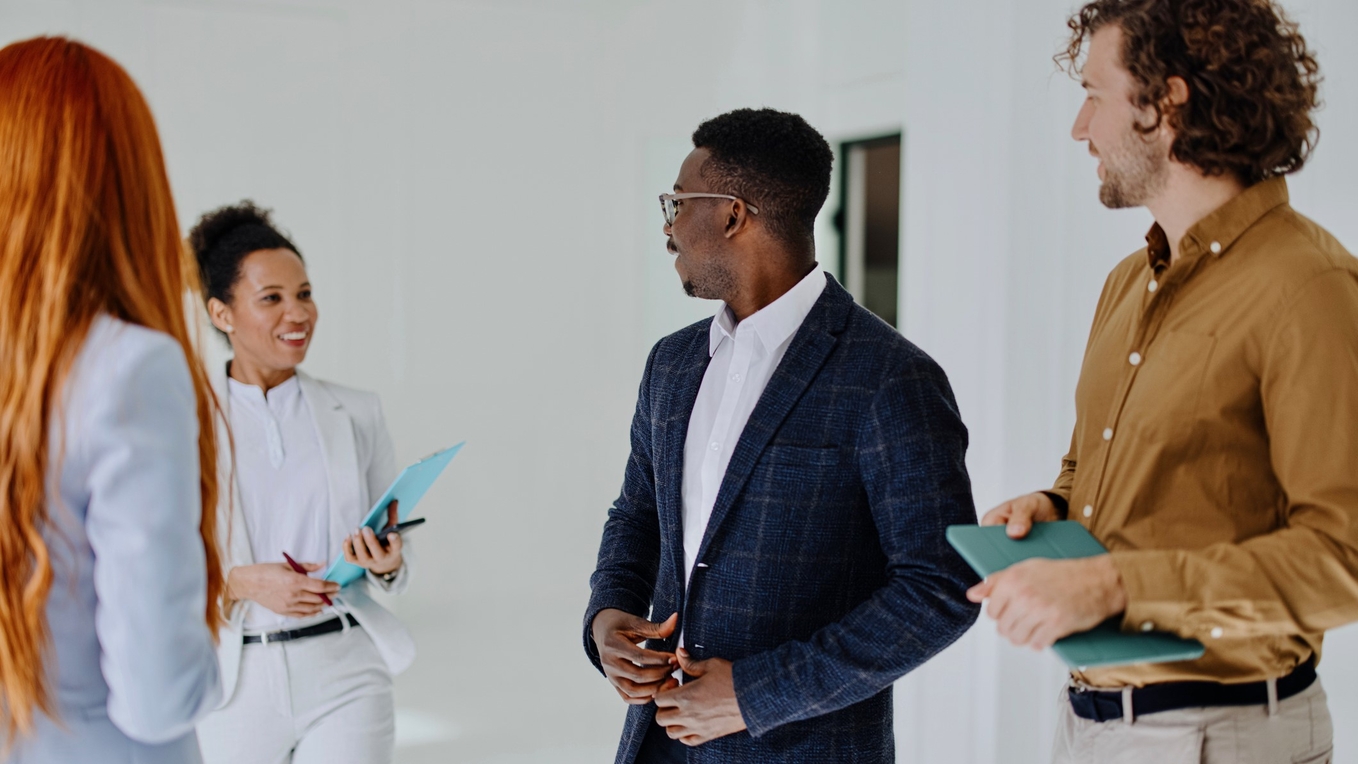 focus group standing in discussion